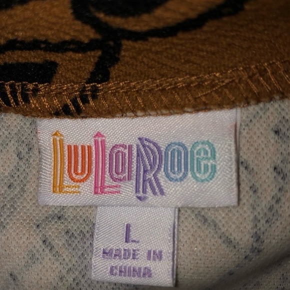 LuLaRoe Brown and Black Paisley Midi Skirt - Picture 5 of 5